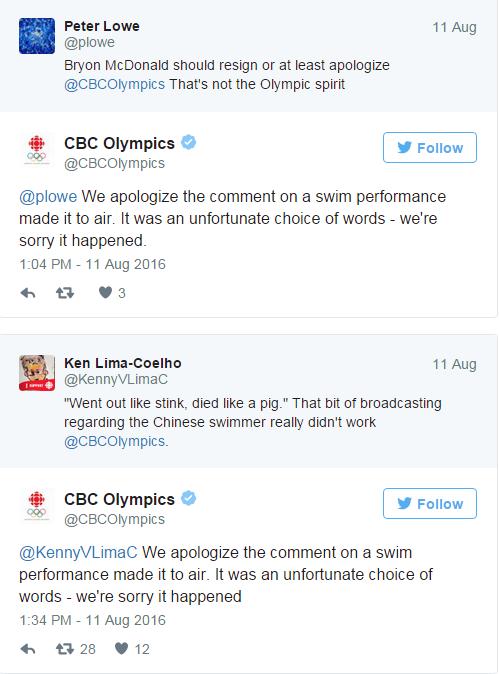 CBC Broadcaster Apologizes After Saying Chinese Swimmer 'Died Like A ...